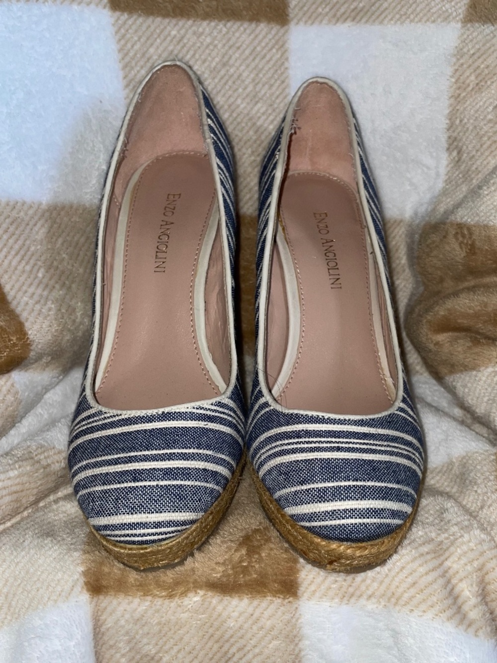 EUC Enzo Angiolini Espadrille Pump Wedges Size 7.5 (Narrow)